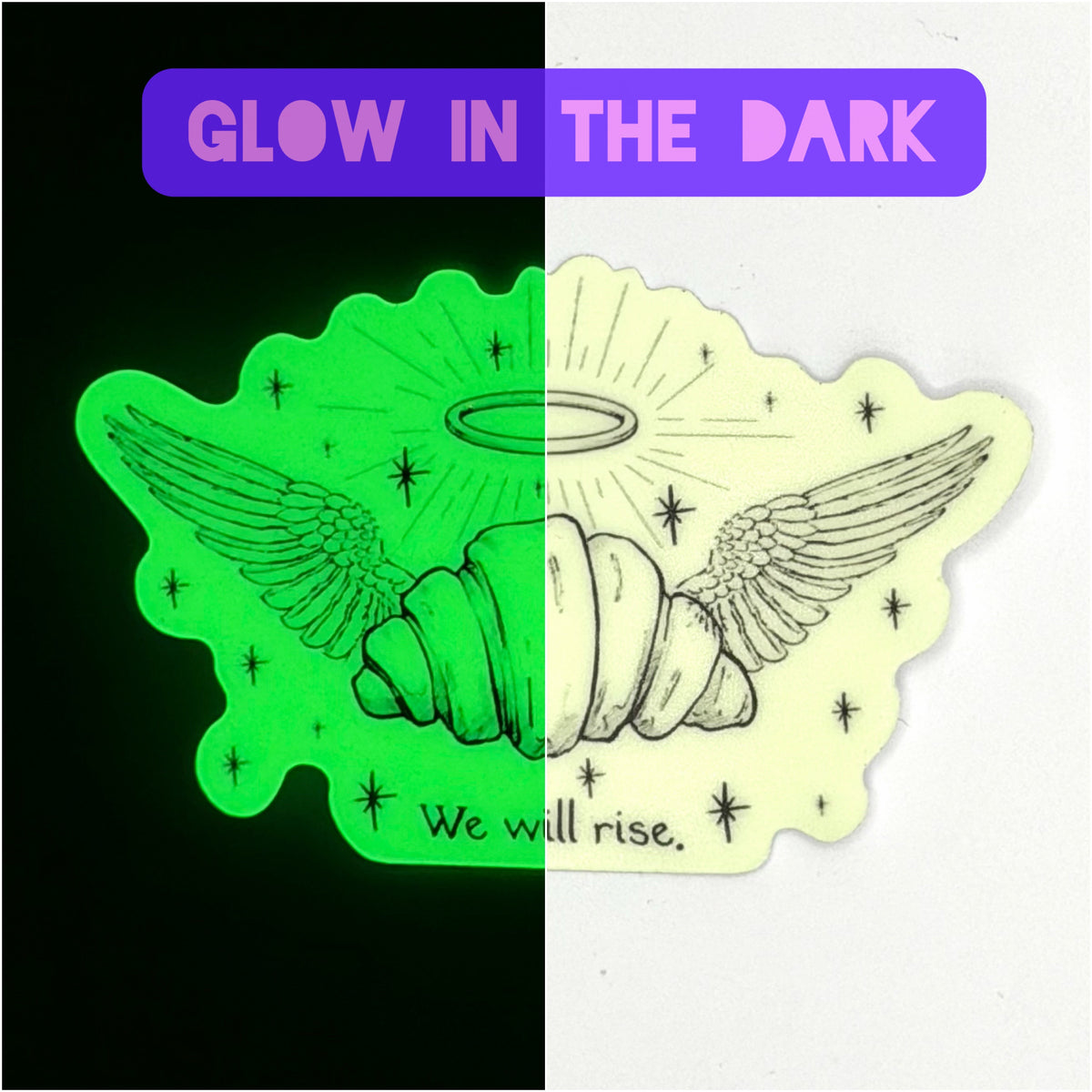 Holy croissant sticker - Glow in the dark