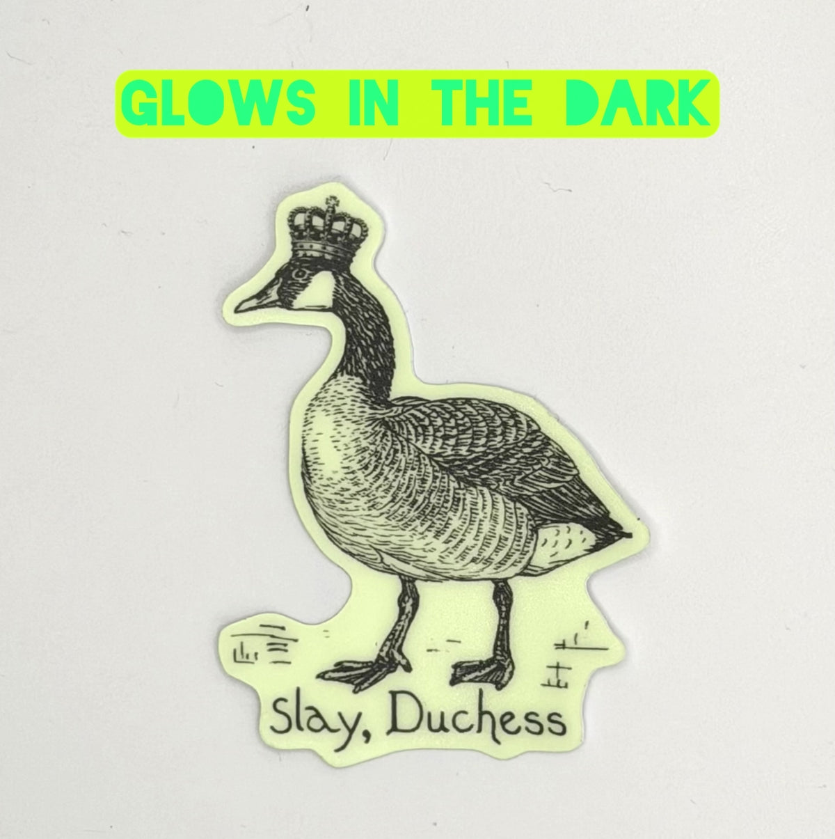 Goose royalty sticker - Glow in the dark